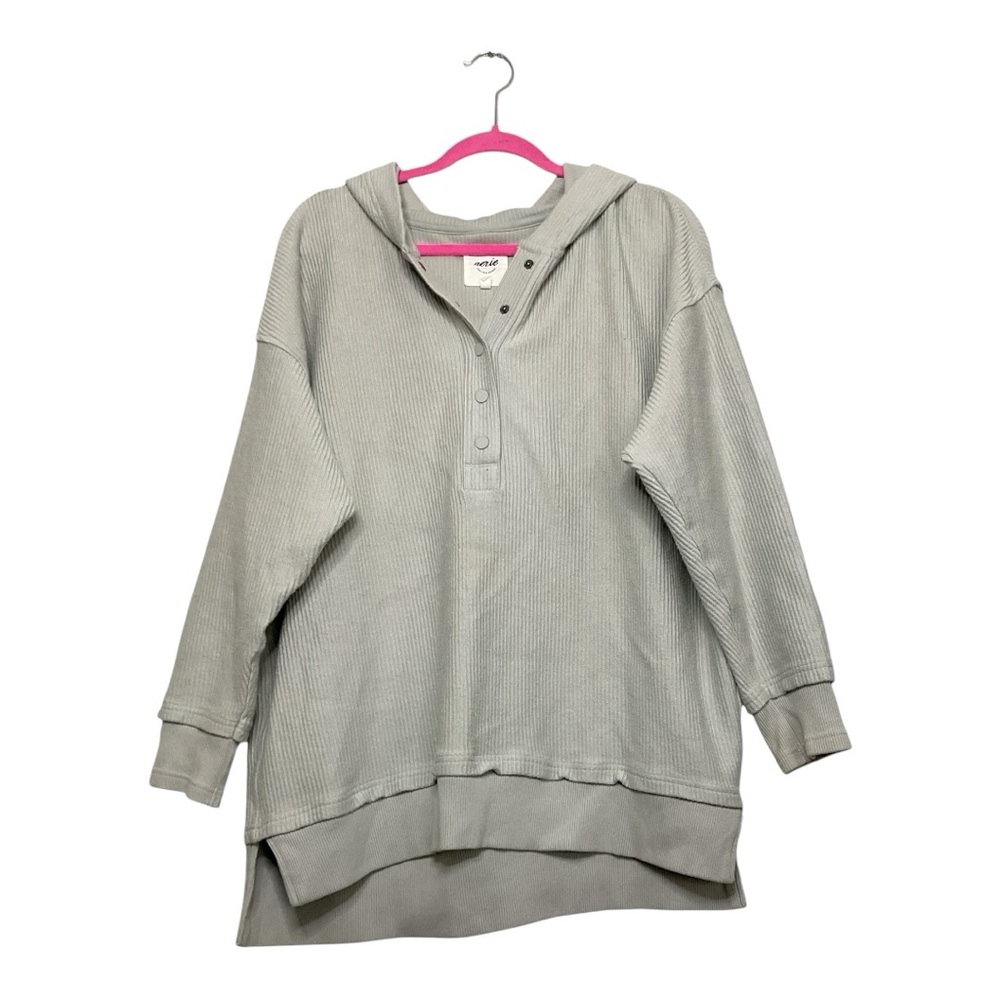 Women’s NWOT Aerie Oversized Ribbed Snap Hoodie in Sage Green, size small